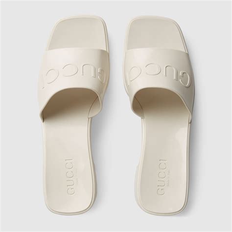 gucci women's rubber slide sandal stores|Gucci rubber platform sandals.